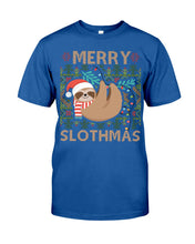 Load image into Gallery viewer, Merry Slothmas Christmas Gift For Kids Family Gift T-Shirt Guys Tee