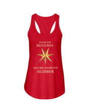Load image into Gallery viewer, Christmas Star Swedish Julstarnor Black T-Shirt Ladies Flowy Tank