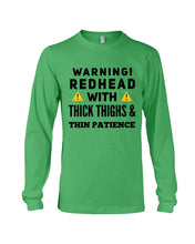 Load image into Gallery viewer, Warning Redhead With Thick Thighs Quote Mug Unisex Long Sleeve