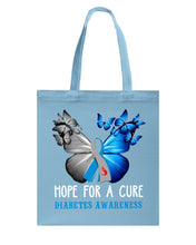 Load image into Gallery viewer, Hope For Cure Diabetes Awareness Basketweave Tote Bag