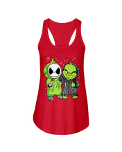 Load image into Gallery viewer, Cute Little Jack Skellington Grinch Best Friend Christmas Gift Shirt Ladies Flowy Tank
