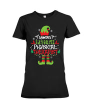Load image into Gallery viewer, Santa's Favorite Physical Therapist Black T-Shirt Ladies Tee
