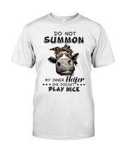 Load image into Gallery viewer, My Inner Heifer Doesn&#39;t Play Nice Funny Quote T-Shirt Guys Tee