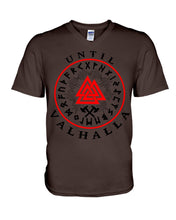 Load image into Gallery viewer, Viking Pattern Until Valhalla Tee Guys V-Neck