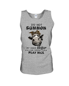 My Inner Heifer Doesn't Play Nice Funny Quote T-Shirt Unisex Tank Top