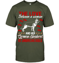 Load image into Gallery viewer, Woman Love German Shepherd Unbreakable Dog Lovers T-Shirt Guys Tee