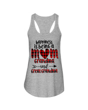 Load image into Gallery viewer, Happiness Is Being A Mom Grandma And Great Grandma Ladies Flowy Tank