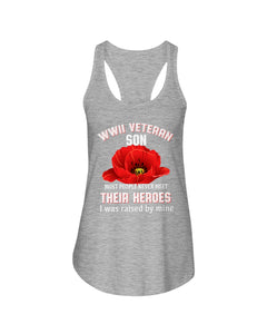 Wwii Veteran Son Gift For Veterab Mom Ladies Flowy Tank