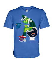 Load image into Gallery viewer, Grinch Green Bay Packers Funny Tee Guys V-Neck