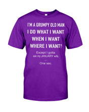 Load image into Gallery viewer, Grumpy Old Man January Wife Black Quote T-Shirt Guys Tee