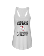Load image into Gallery viewer, Redhead Unicorn Gift For Fans Funny T-Shirt Ladies Flowy Tank
