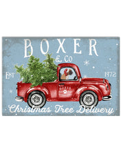 Load image into Gallery viewer, Boxer Dog On Christmas Truck Horizontal Poster