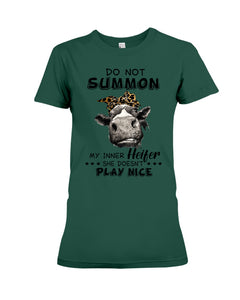 My Inner Heifer Doesn't Play Nice Funny Quote T-Shirt Ladies Tee