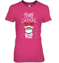 Load image into Gallery viewer, Funny Merry Catmas Christmas Gift Shirt Ladies Tee