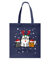 Load image into Gallery viewer, Merry Fluffmas Cute Cats Gift For Cat Lovers Basketweave Tote Bag