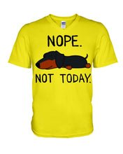 Load image into Gallery viewer, Nope Dachshund Not Today Guys V-Neck