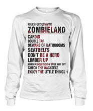 Load image into Gallery viewer, Zombieland Rules For Surviving Quote T-Shirt Unisex Long Sleeve