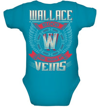 Load image into Gallery viewer, Wallace Blood Runs Through Veins Black Quote Name T-Shirt Baby Onesie