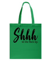 Load image into Gallery viewer, Shut The F Funny Quote T-Shirt Basketweave Tote Bag