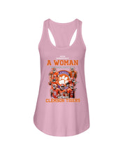 Load image into Gallery viewer, A Woman Loves Clemson Tigers Gift For Fans T-Shirt Ladies Flowy Tank