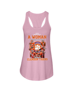A Woman Loves Clemson Tigers Gift For Fans T-Shirt Ladies Flowy Tank