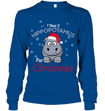 Load image into Gallery viewer, I Want A Hippopotamus For Christmas Shirt Unisex Long Sleeve