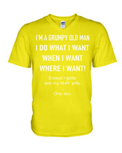 Load image into Gallery viewer, Grumpy Old Man May Wife Black Quote T-Shirt Guys V-Neck