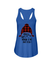 Load image into Gallery viewer, Funny Christmas T-Shirt Shoot Your Eye Out Ladies Flowy Tank