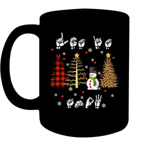 Let It Snow Christmas Snowman Asl Gift Tee Mug