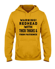Load image into Gallery viewer, Warning Redhead With Thick Thighs Quote Mug Hoodie