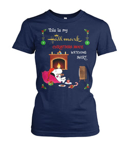 This Is My Hallmark Christmas Movie Watching T-Shirt Snoopy Gift Ladies Tee