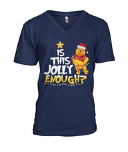 Load image into Gallery viewer, Winnie The Pooh Jolly Enough Funny Christmas Gift T-Shirt Guys V-Neck