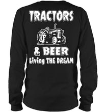 Load image into Gallery viewer, Tractors And Beer Living The Dream Gift For Daddy Father Farmers Unisex Long Sleeve