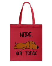 Load image into Gallery viewer, Dachshund Nope Not Today For Dachshunds Lovers Basketweave Tote Bag
