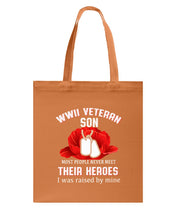 Load image into Gallery viewer, Wwii Veteran Gift For Veteran Dad Quote T-Shirt Basketweave Tote Bag