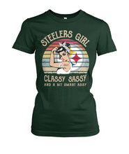 Load image into Gallery viewer, Steelers Girl Classy Sassy T-Shirt Ladies Tee