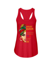 Load image into Gallery viewer, January Queen 3 Sides Horoscopes T-Shirt Ladies Flowy Tank