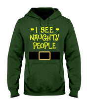 Load image into Gallery viewer, Santa Claus I See Naughty People Christmas T-Shirt Hoodie