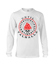 Load image into Gallery viewer, Viking Pattern Until Valhalla Tee Unisex Long Sleeve