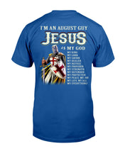 Load image into Gallery viewer, Jesus August My God Horoscope Black T-Shirt Guys Tee