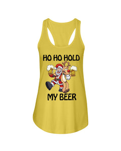 Santa Claus Funny Hold My Bear Christmas Gift For Friends Ladies Flowy Tank