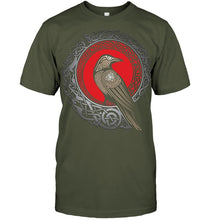Load image into Gallery viewer, Viking Pattern Raven Mysterious T-Shirt Guys Tee