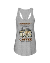 Load image into Gallery viewer, Solve Most Problems Camera Map Photography T-Shirt Ladies Flowy Tank