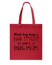 Load image into Gallery viewer, Hair Stylist And Dog Mom Gift For Dog Lovers Funny T-Shirt Basketweave Tote Bag