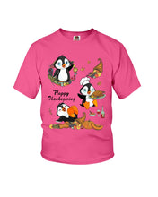 Load image into Gallery viewer, Penguin Happy Thanksgiving Gift For Kids Youth Tee