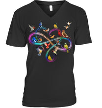 Load image into Gallery viewer, Bird Colorful Infinity Sign Guys V-Neck