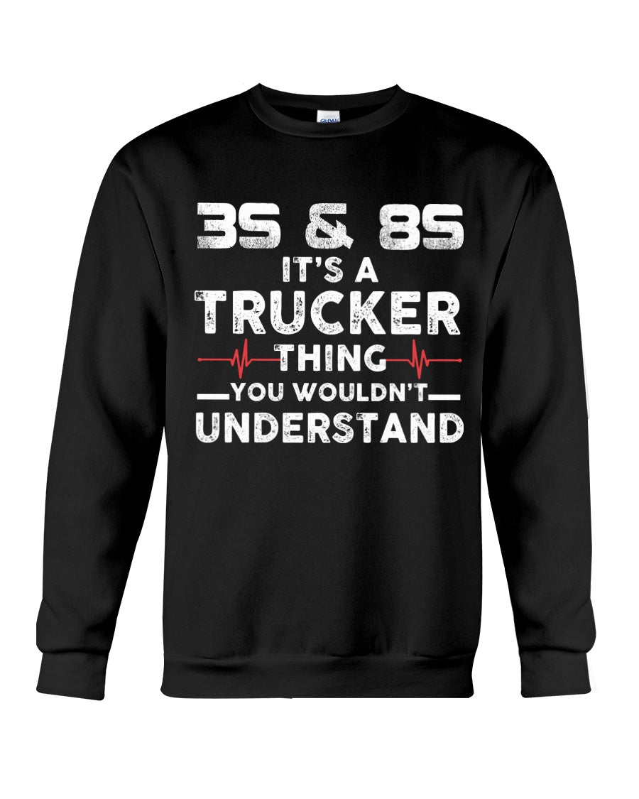 3S And 8S Trucker Lovers Black T-Shirt Sweatshirt