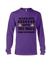 Load image into Gallery viewer, Warning Redhead With Thick Thighs Quote Mug Unisex Long Sleeve