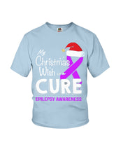 Load image into Gallery viewer, Epilepsy Awareness - My Christmas Wish Is A Cure Youth Tee