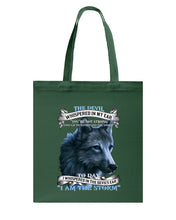 Load image into Gallery viewer, Wolf Lovers Trending Quote Tee Basketweave Tote Bag